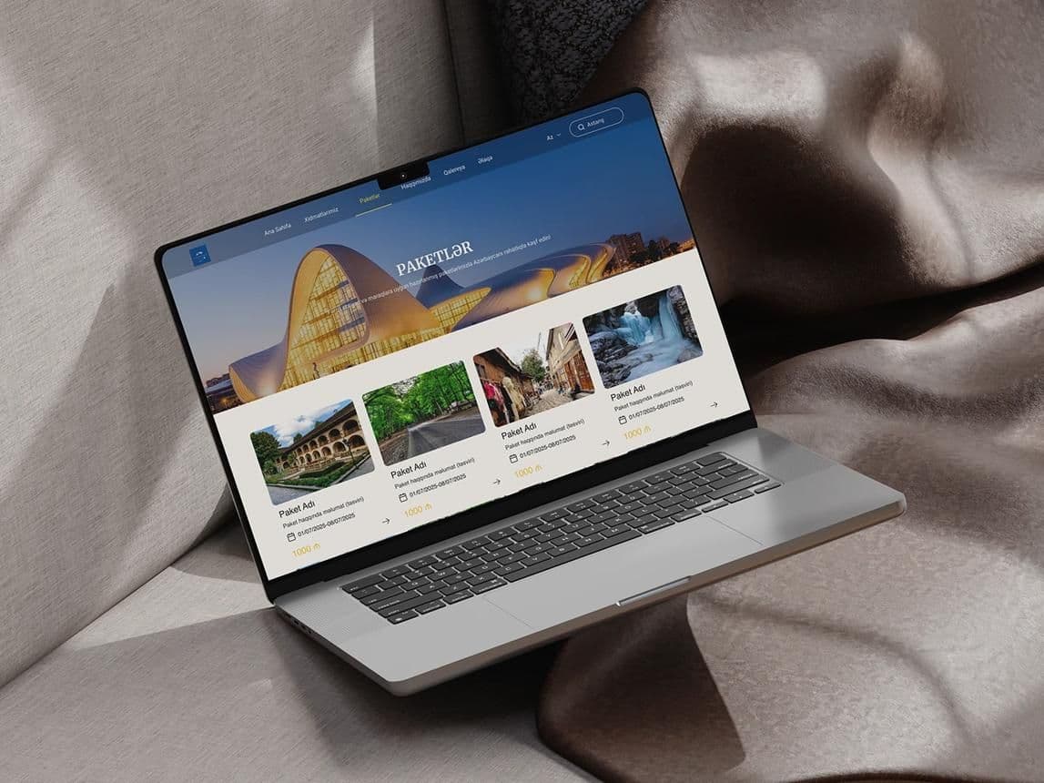 Modern dynamic tour operator website displaying travel packages and destination information
