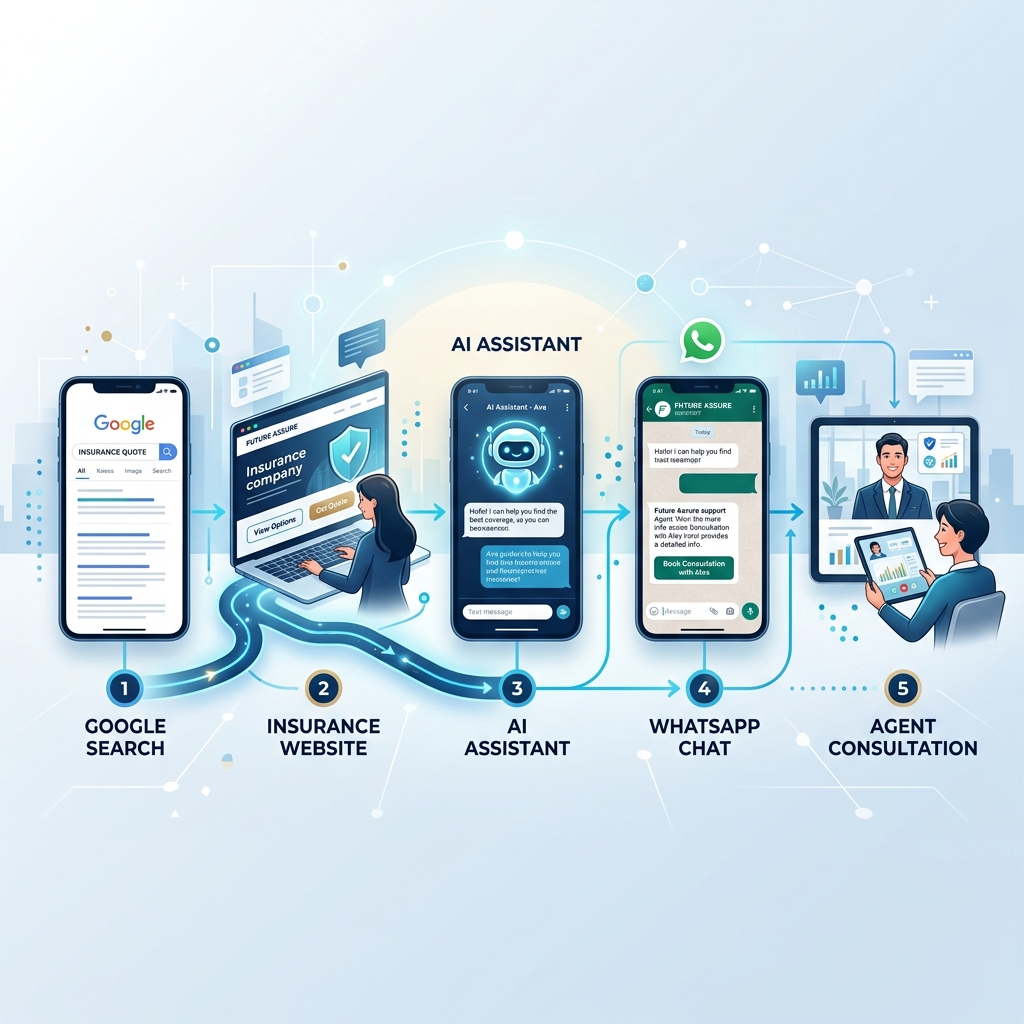 Future insurance lead generation journey with AI and website
