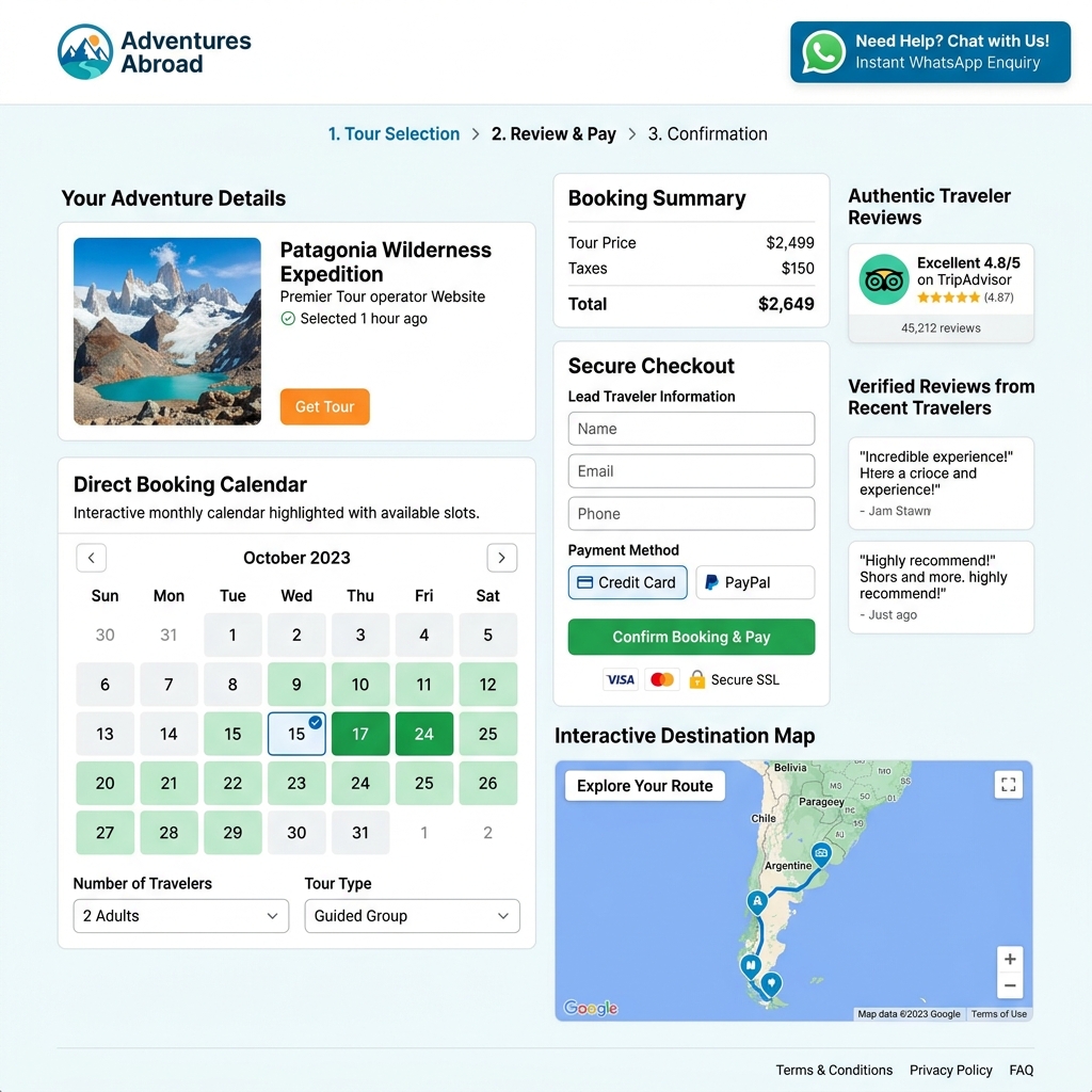 Direct Booking Experience & WhatsApp Lead Engine for Tour Operators